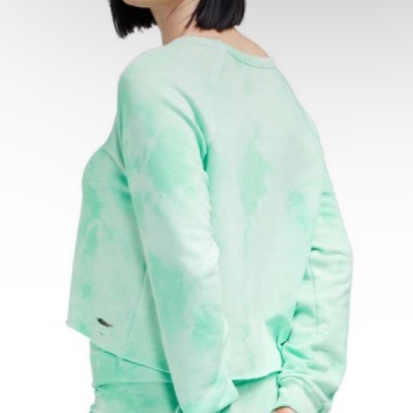 NEW Wildfox Green Ash Plasma Distressed AccentWorld Tour Crewneck Sweatshirt - Picture 5 of 6